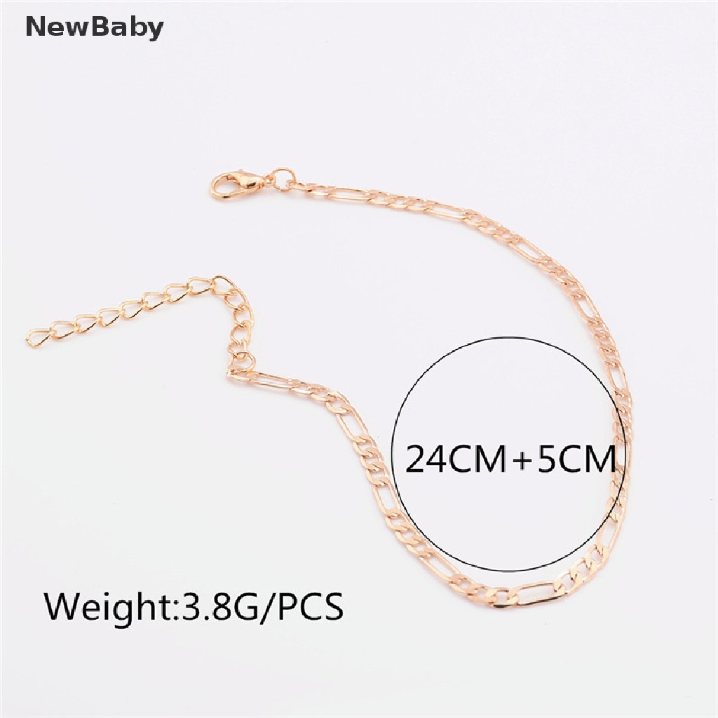 NewBaby 1 Pcs Fashion Gold Silver Plated High Quality Ankle Chain Anklet Foot Jewelry ID