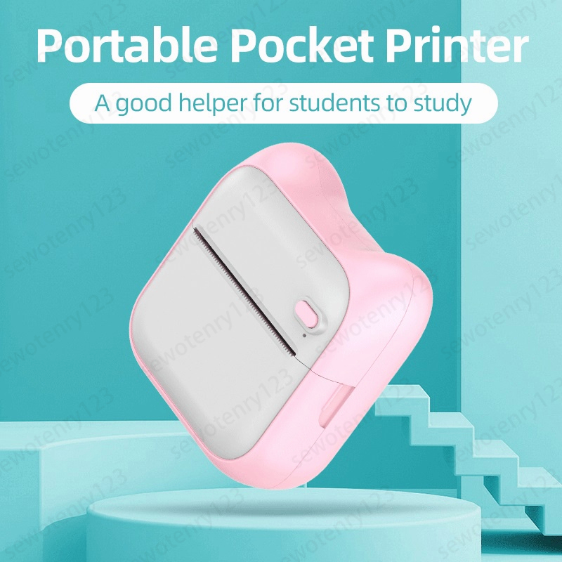 【COD】Mini Thermal Printer Nirkabel Bluetooth Portabel Printer Gambar Penerimaan Barcode Printer suite untuk Android IOS