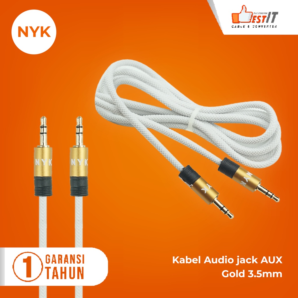 Kabel Audio jack AUX Gold Plated 3.5mm NYK