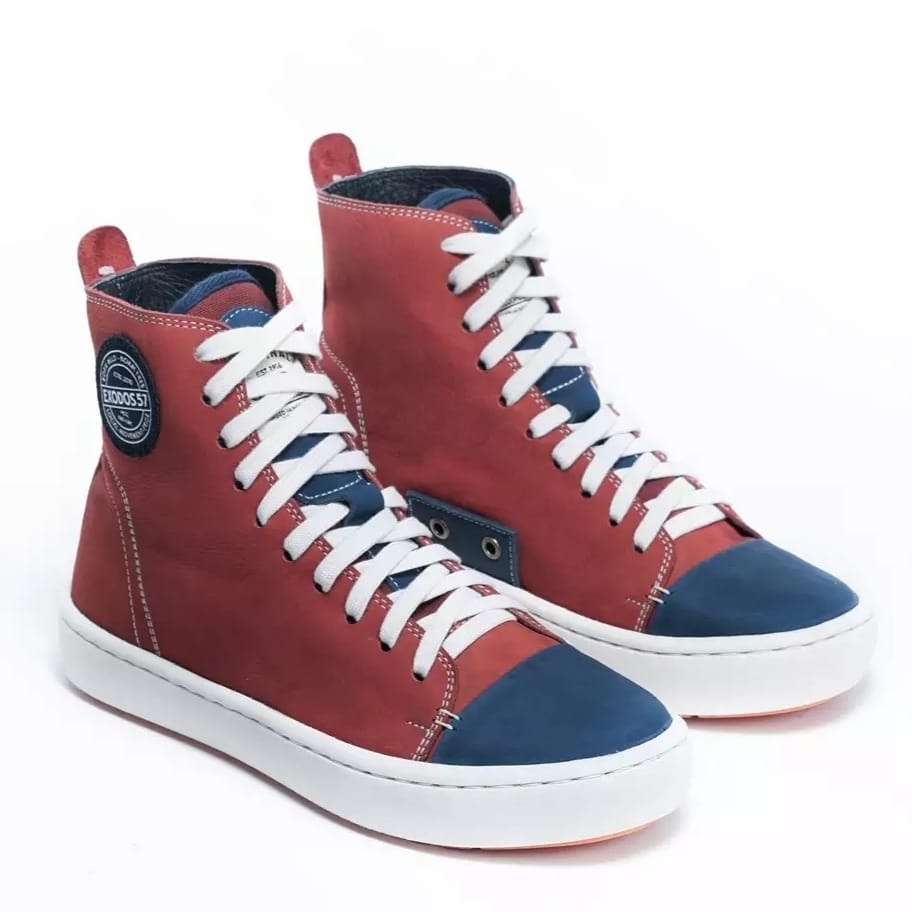 Sepatu Sneaker Kulit Pria Exodos57 - Magna - Red Blue