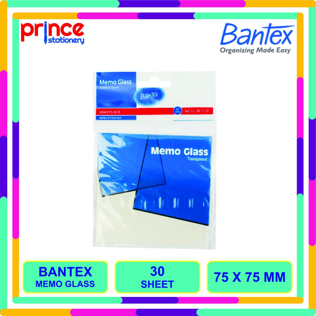 

BANTEX MEMO GLASS TRANSPARANT 75 X 75 MM 30 SHEETS
