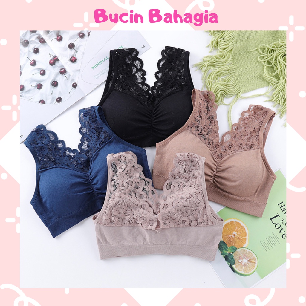 BH Wanita Tanpa Kawat Halus Bra bralette dengan Busa IMPORT BH09