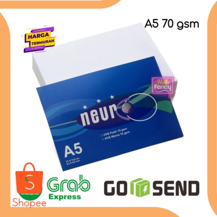 

KHSUS GOSEND Kertas HVS A5 Neuro 70gsm Perpack isi sekitar 400 lbr