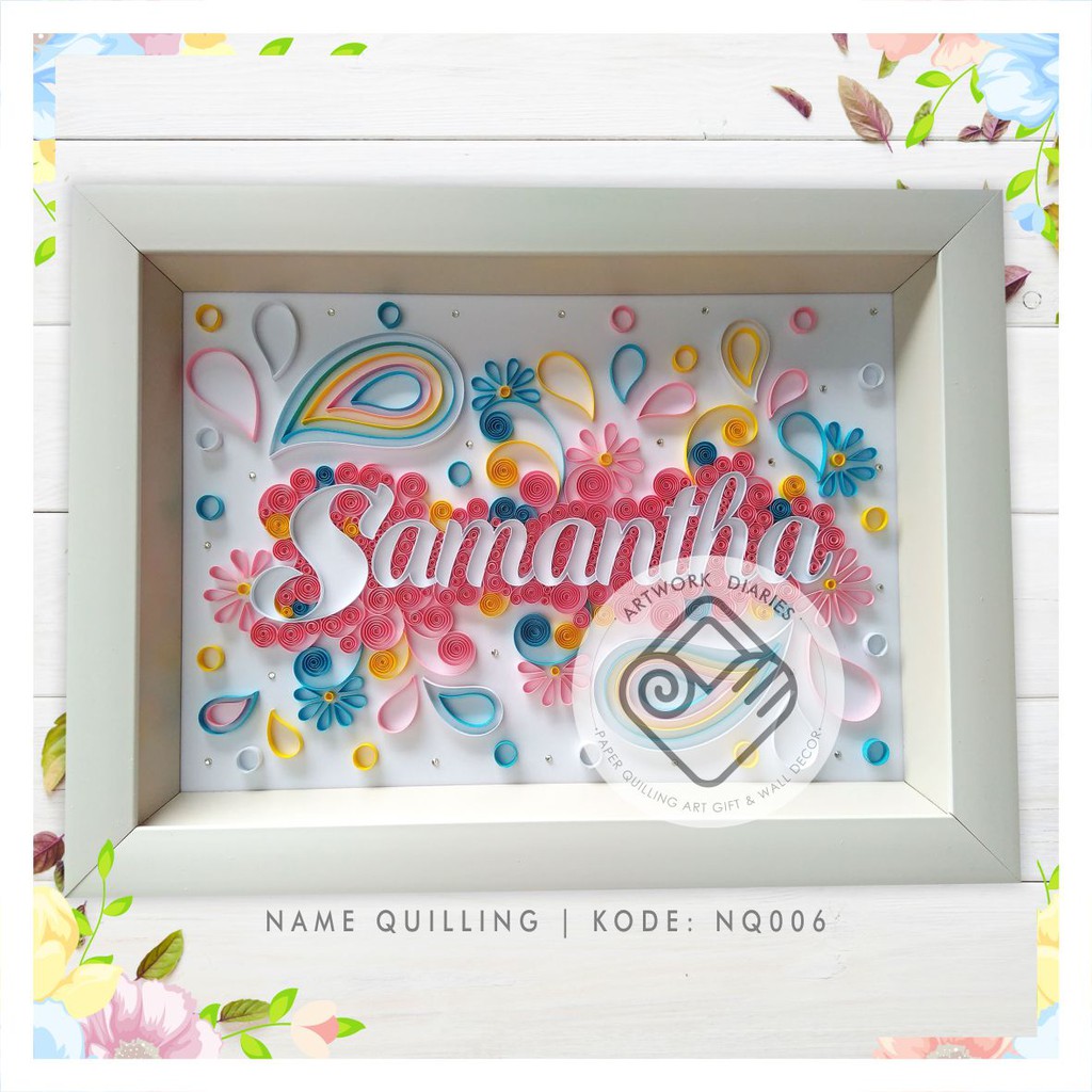 Download Name Quilling Nq00 567 Kado 3d Frame Paper Quilling Art Shopee Indonesia