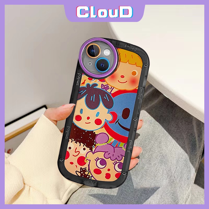 Kartun Smiled Soft Case Oppo A95 A57 A17 A17 A16K A16E A55 A16 A16S A15 A7 A15s A5 A9 A53 A31 A33 A3s A7 A54 A96 A5s A12 A74 A76 A12E A36 Reno 6Z 5Z 8sarung Airbag Anak Graffiti Lucu