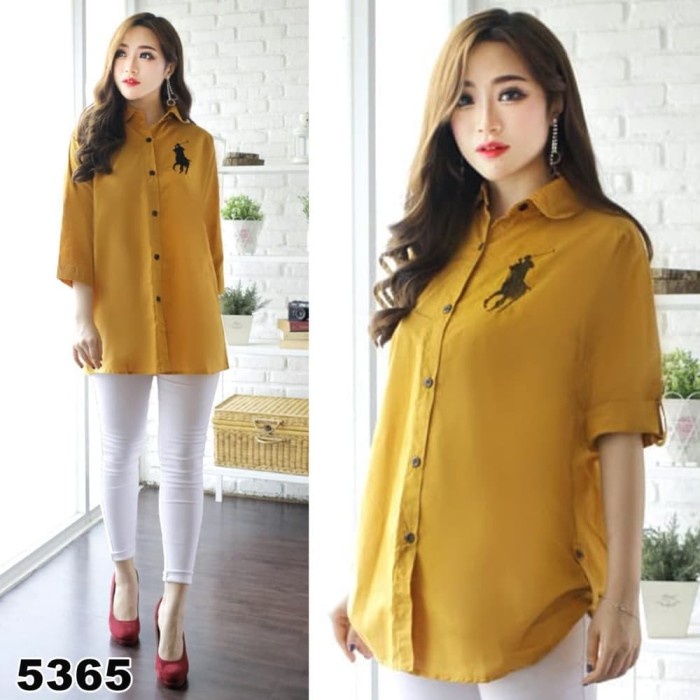 Kemeja Wanita Import Baju Import Wanita Baju Wanita Kekinian KEMEJA JUMBO POLONIA KUBUS [Baju Atasan