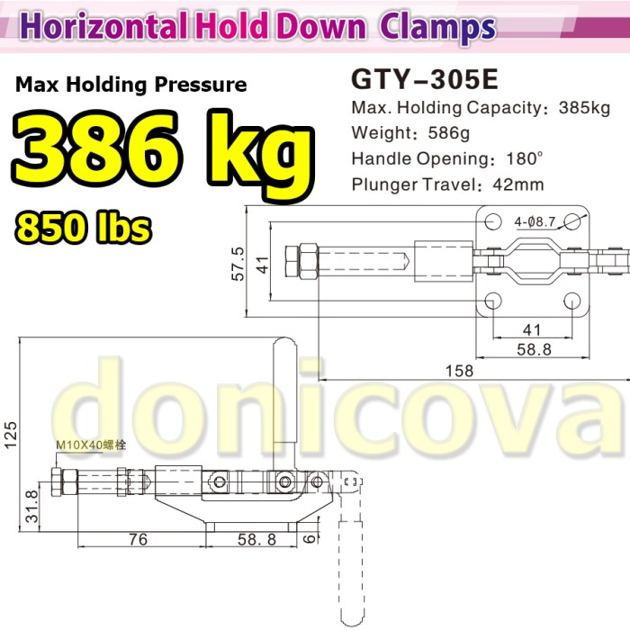 Toggle Clamp Vertical GH 305E GTY 305 E setara WIPRO 934 386kg