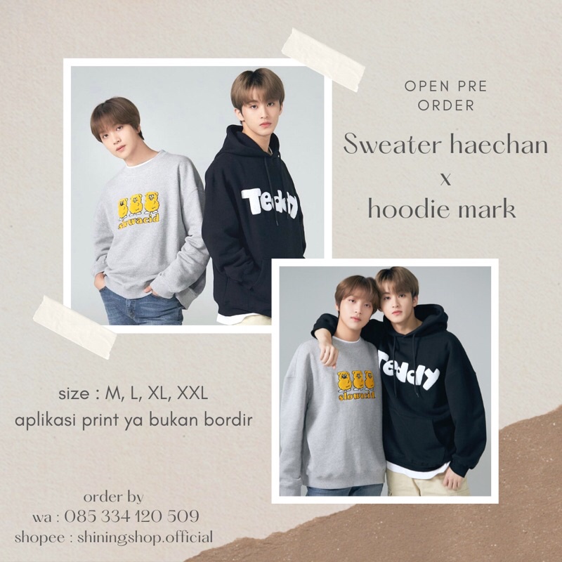 [unofficial] open po sweater haechan / hoodie mark slowacid