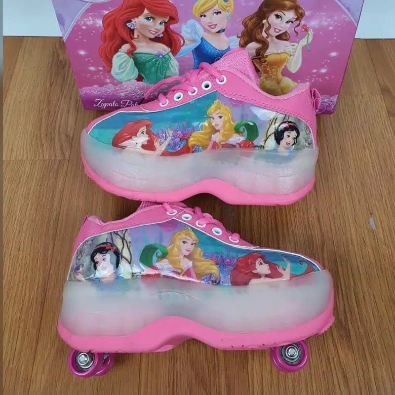 Sepatu Roda anak LED KELILING Frozen,LOL,Princess,Little Pony