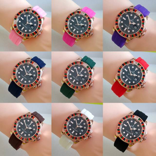 [9 WARNA] Rolex Oyster Date On Rubber Super