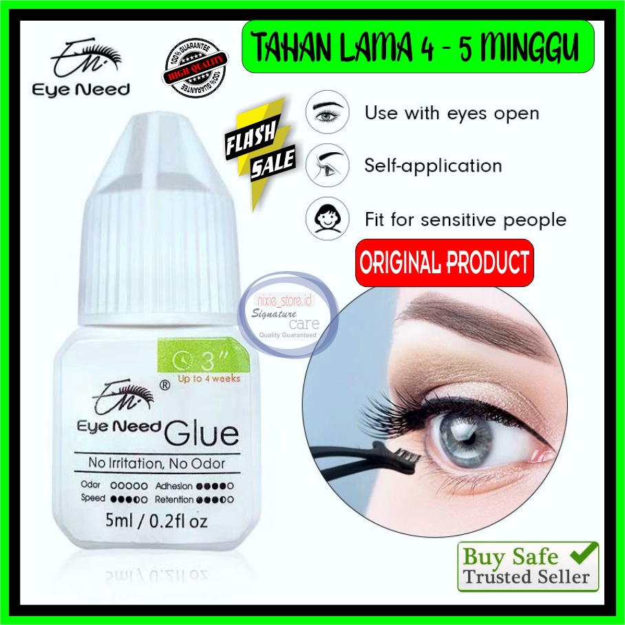 Eyelash Extension Glue Lem Bulu Mata 5 ml TAHAN LAMA TIDAK PERIH Tidak Berbau (Eye Need Glue) Import