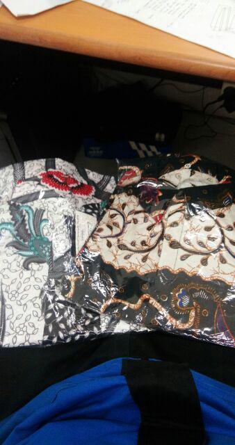 Tunic Batik Motif Ilalang Putih M L Xl Xxl Xxxl