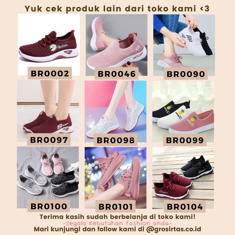 LYT FREE BOX Sepatu Sneakers Wanita Kanvas Sepatu Wanita Rajut LV0075