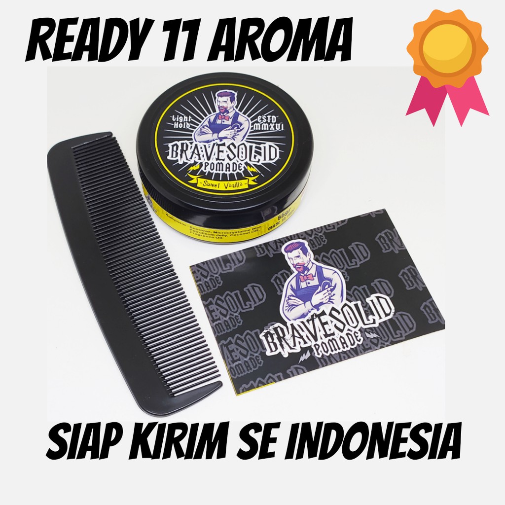 BRAVESOLID POMADE NEW 55GR OILBASE AROMA MINI GROSIR TERMURAH BUKAN POMADE WARNA