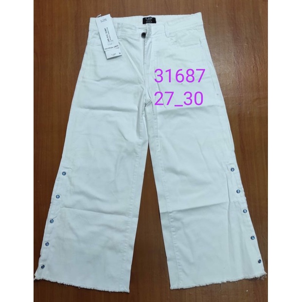 KULOT JEANS PUTIH MERK VJ # 31687 kancing