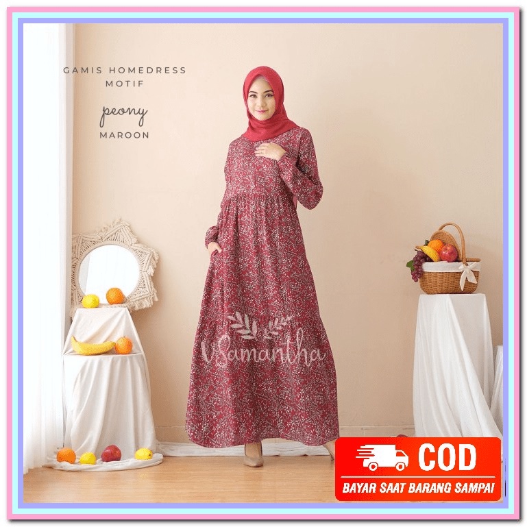 Terbaru Busana Muslim,Abayaanak/Momandkids/Abayamawar/Murahmeriah MU485 Gamis Homedress Rayon Motif