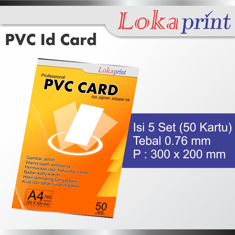 

pvc id card 5 set 0,76 mm bahan id card bahan kartu nama pvc laminating