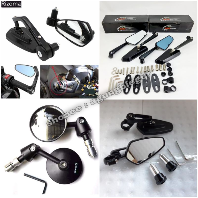 Spion jalu bulat cembung / kaca sepion bar end stang matic nmax aerox pcx Vespa beat scoopy vario cl