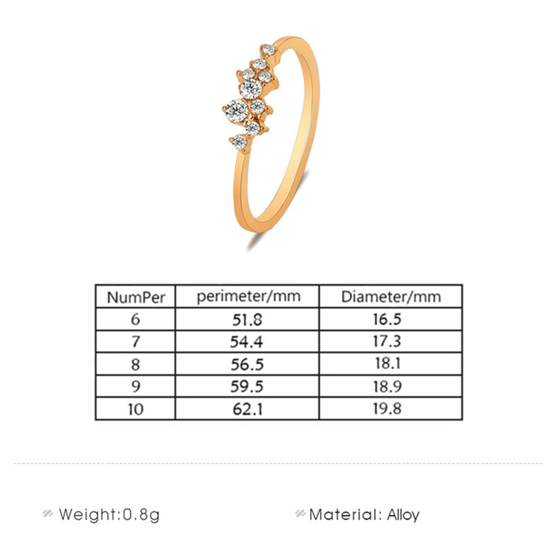 18k Gold-plated Diamond Zircon Ring Korean Fashion Jewelry Sexy Girl Jewelry