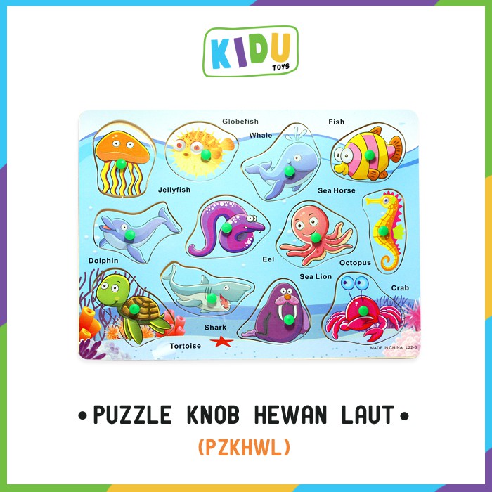 Mainan Puzzle Anak Puzzle Knob Hewan Kidu Toys