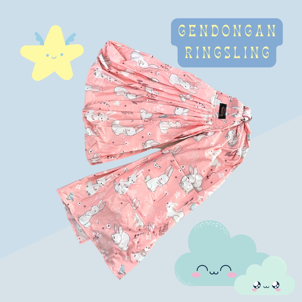 GENDONGAN BAYI RINGSLING / RINGSLING SNOW RABBIT PINK