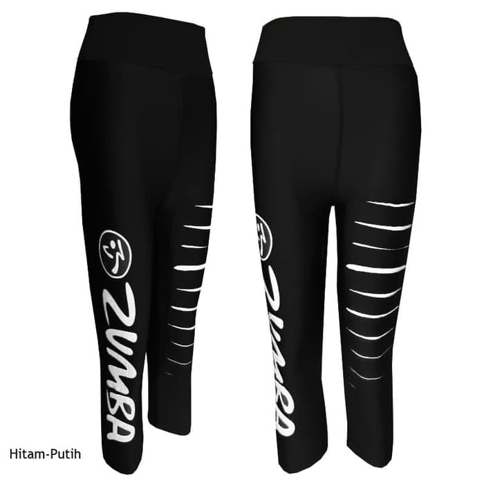 Ronaco Jumbo Celana Senam Zumba Pants – Ukuran XL Maks 90Kg HITAM STRIP PUTIH