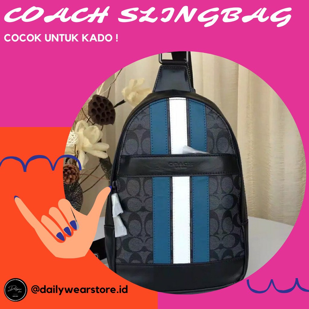 [BISA COD] Coach Sling Bag / Tas Selempang / Tas Pria / Original 100% / Murah / Gratis Ongkir