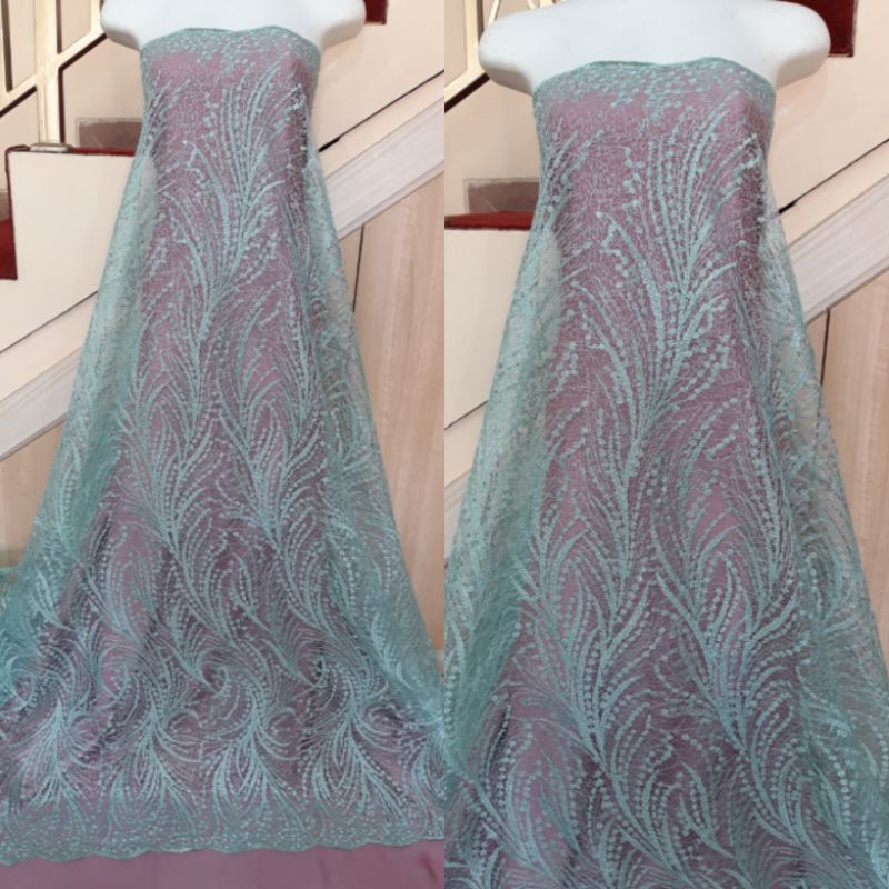 Kain Tile/Tulle Spider Sequined, kain tile brokat, tile spider, tile bordir, tile payet,Tile sequin(