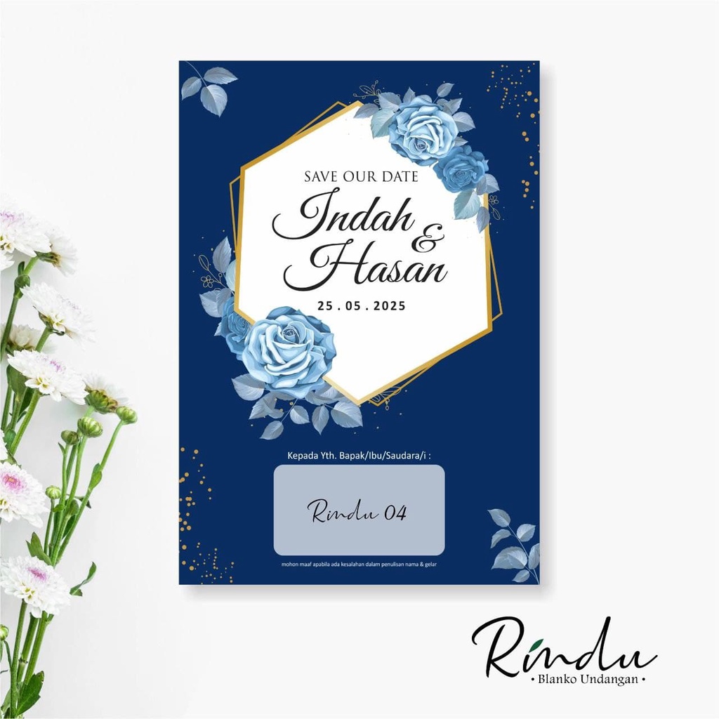 Jual BLANGKO UNDANGAN RINDU 04 / UNDANGAN KOSONG / FREE FILE SETTING