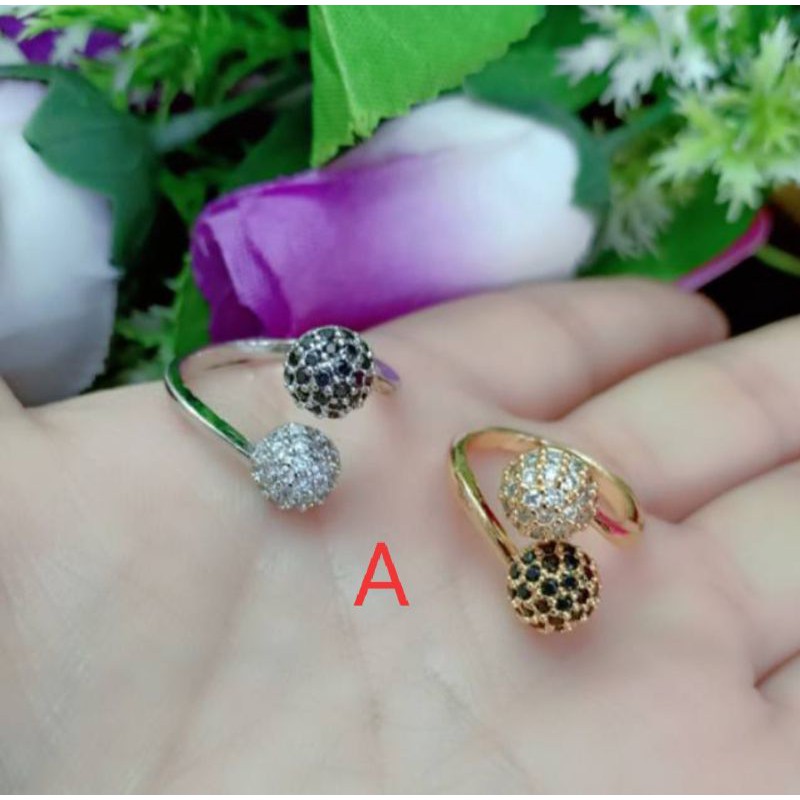 Cincin xuping bulat permata