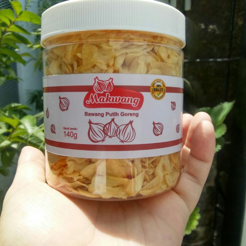 

MAKWANG BAWANG PUTIH GORENG PREMIUM 140 GRAM CEMILAN KERIPIK TABURAN MAKANAN BUMBU DAPUR