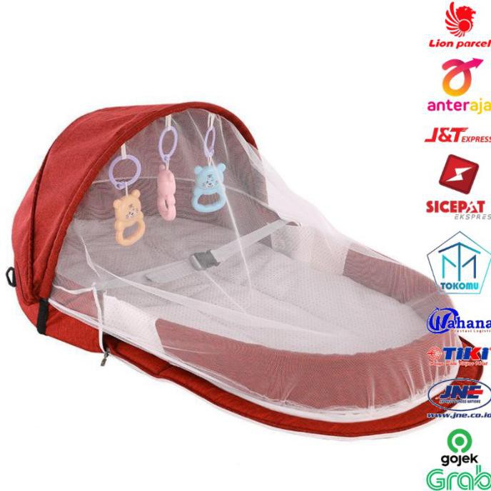 Tempat Tidurr Bayi / Tempat Tidur Bayi Portable / Tempat Tidur Kelambu - Merah
