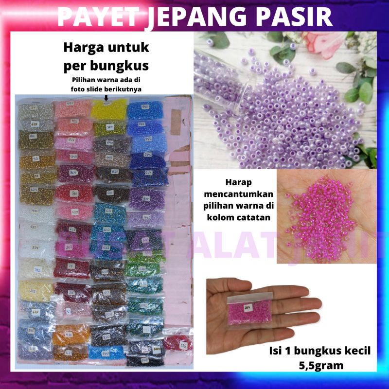 Payet jepang pasir payet pasir mute manik kebaya dress per 5,5 gram