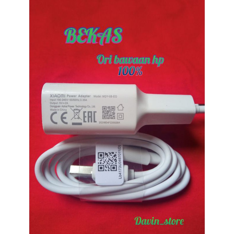 Charger xiaomi 2amper redmi 5 note 5 note6 redmi 4x ori bawaan hp