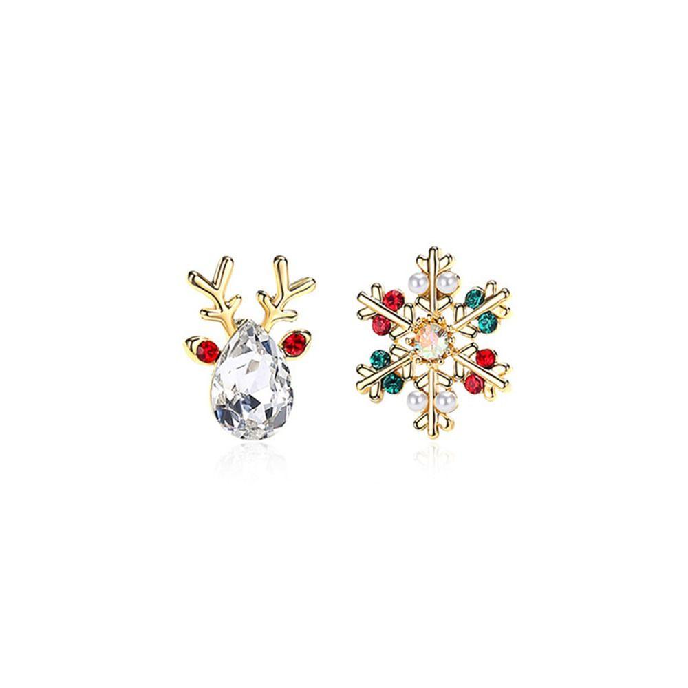 Mxbeauty Anting Natal Anting Berlian Kepribadian Halus Wanita Hadiah Elk Bell Gadis Wanita Stud Earrings