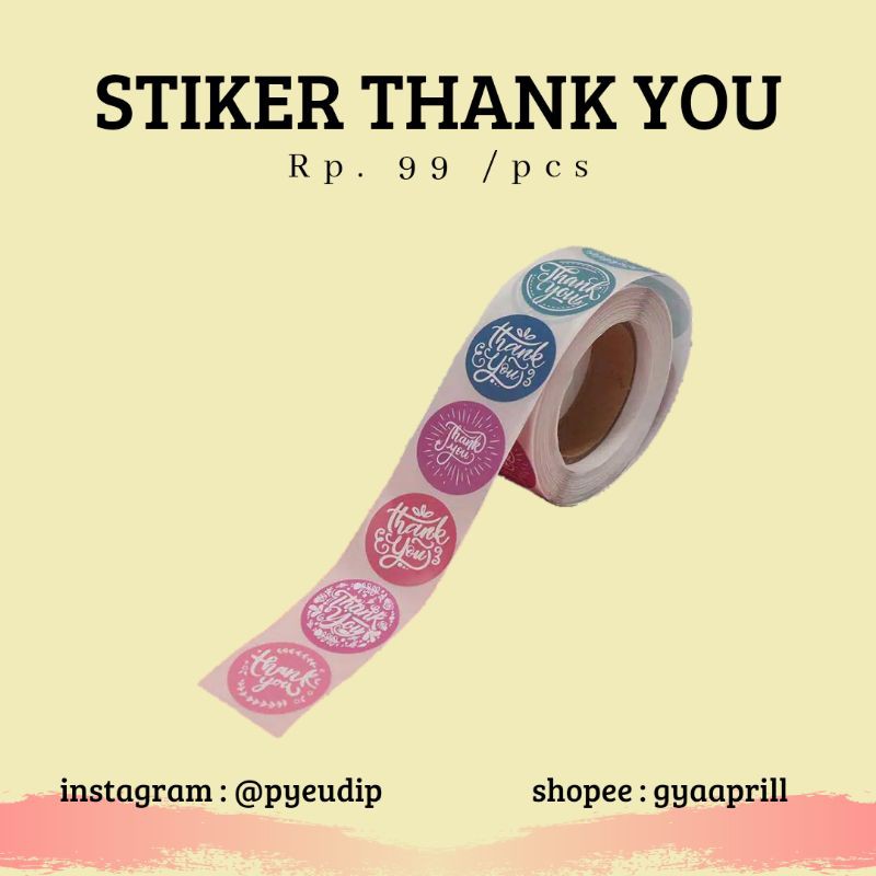 

STICKER THANK YOU / STIKER TERIMAKASIH / STIKER BULAT THANK YOU