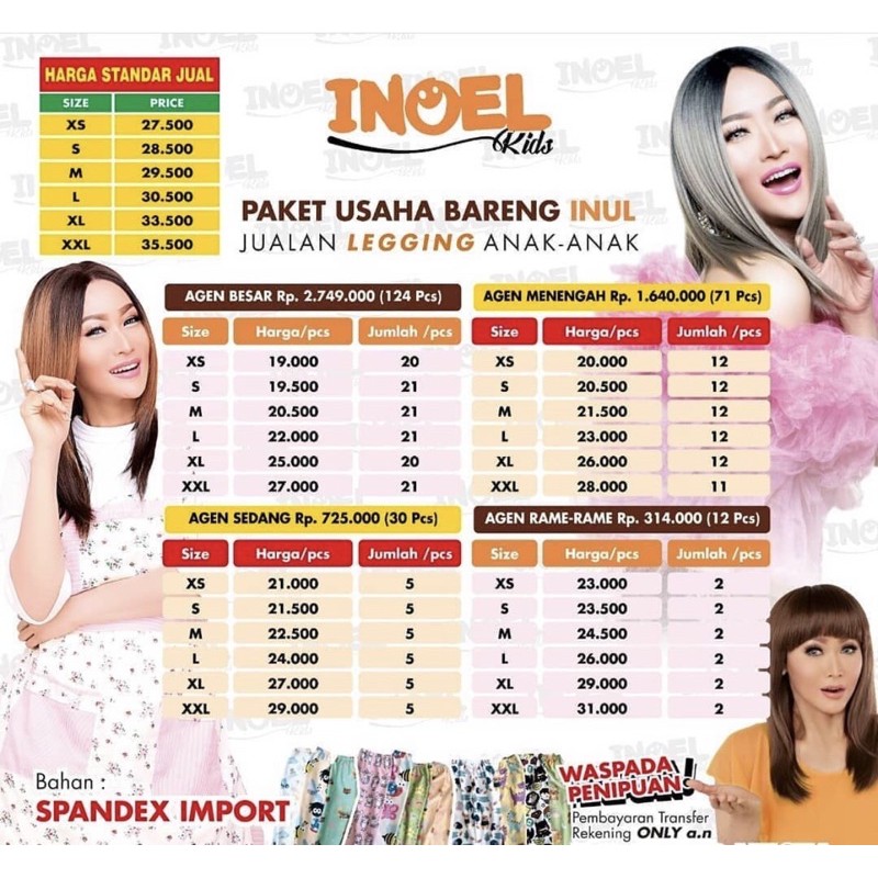 Paket Usaha(Langsung jadi Agen Inoelkids) Legging Inoelkids