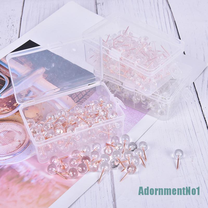 (AdornmentNo1) 100pcs Pin Tekan Transparan Untuk Papan Gabus