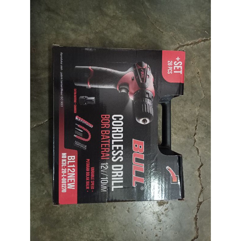 Mesin Bor Baterai 12V BULL