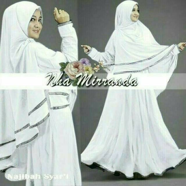 Gamis murah,  najibah syar'i white baju muslim wanita muslim wanita warna putih gamis syari.
