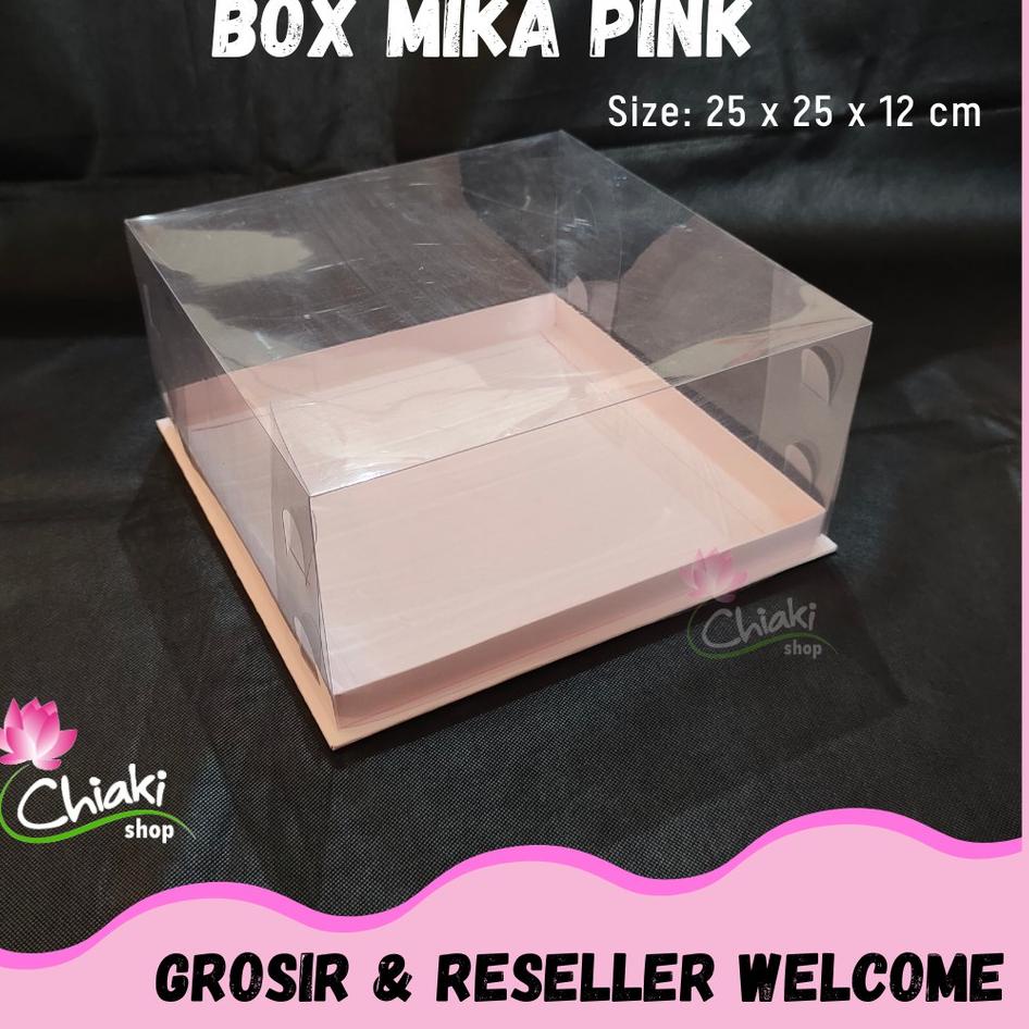 

[PRODUK KATMD] Box Mika PINK Uk 25 x 25 x T. 12 cm Cupcake isi 9 Cake Pudding Tart Dus Emas Karton Tebal CHIAKI G80