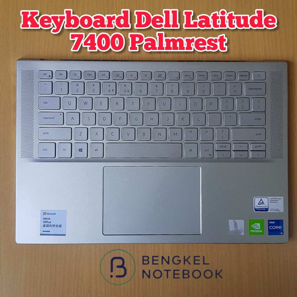 Keyboard Dell Latitude 7400 7401 Dell Inspiron 14 5410 5415 5418 14 7000 7415 2-In-1 Palmrest Silver