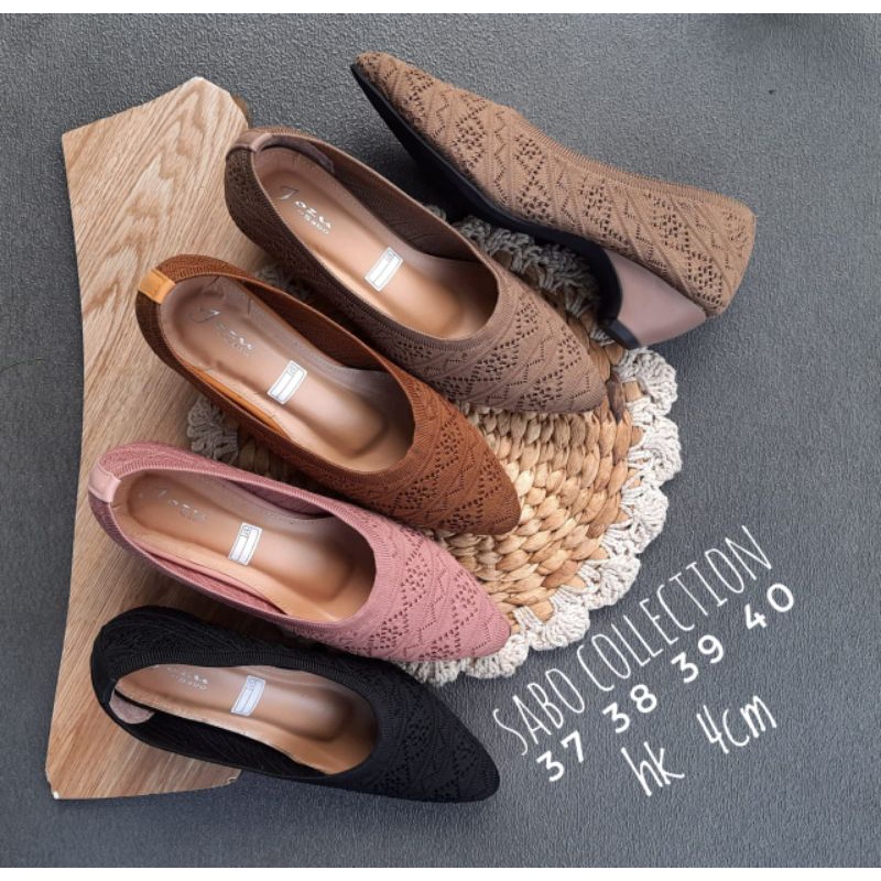 Sepatu Hak Tinggi Rajut Wanita Import SB7680