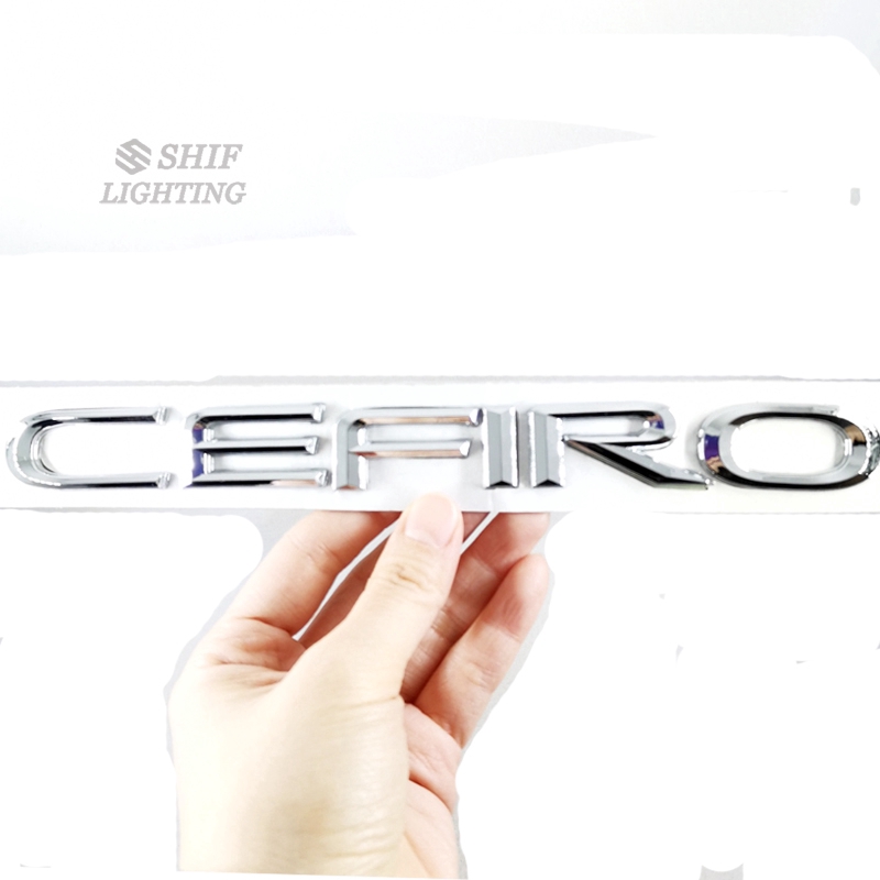 1Pc Stiker Emblem Motif Logo cefiro Bahan ABS Chrome untuk Body Mobil Nissan