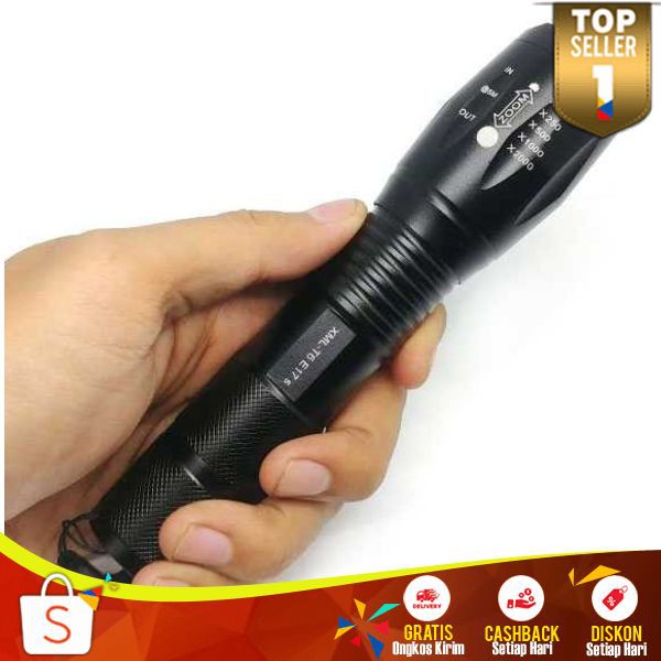 Senter LED TH 29 Flashlight Cree XML T6 3800 Lumens Anti Air Senter Jarak Jauh Perlengkapan Outdoor