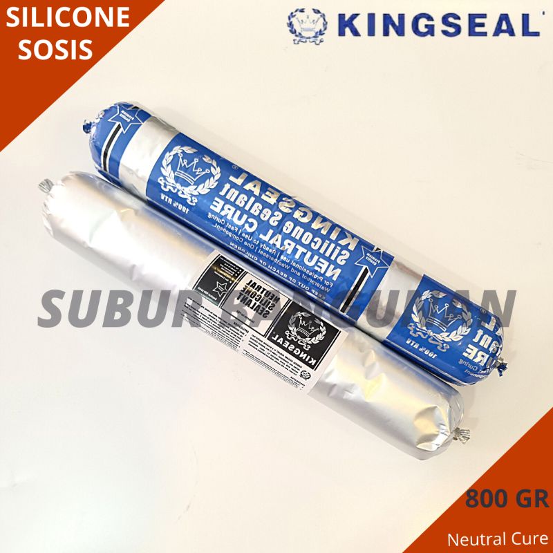 

Lem Silicone Sealant Sosis Kingseal Clear/ Black/ White / Grey 800 Gram Lem sosis