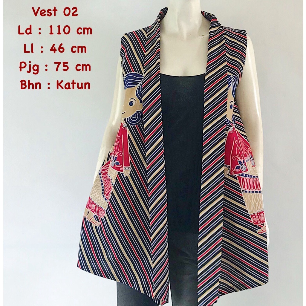 Vest 02 batik solo outer kerja dan santai