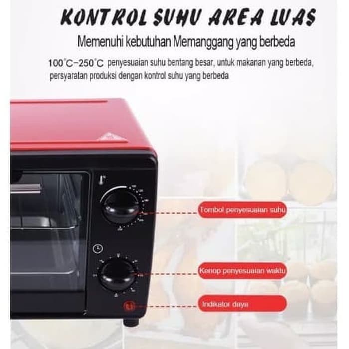 Microwave Oven Listrik Low Watt 12L Oven Pemanggang Kue 12 Liter Multifungsi