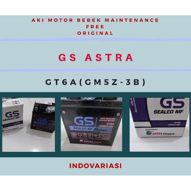 Jual Aki kering motor bebek GS ASTRA original GT6A (GM5Z3B) | Shopee