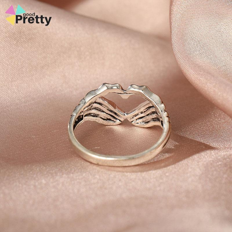 Korea Retro Hell Ghost Tangan Cinta Cincin Mendominasi Tren Pria Dan Wanita Cincin Perhiasan - PD